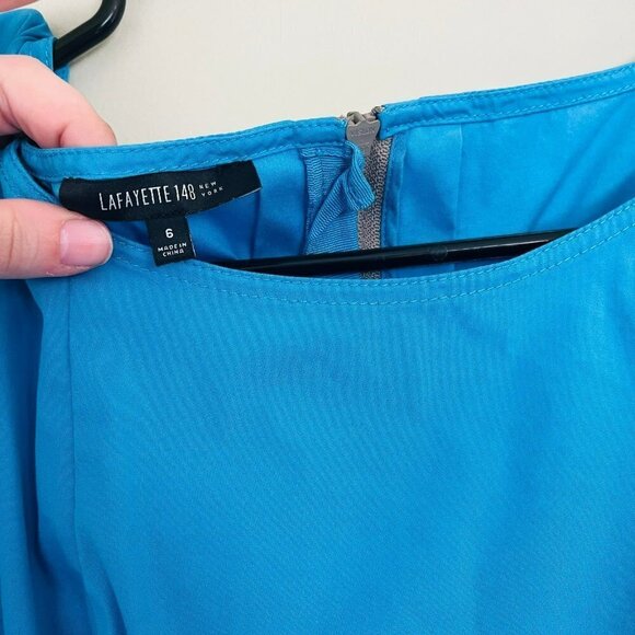 Lafayette 148 Teal Fit and Flare Mini Dress SZ 6 - Picture 5 of 7